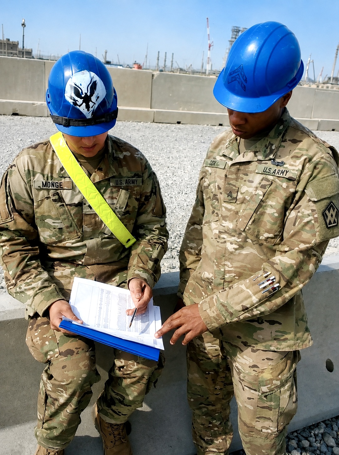 Movement documentation review at a military deployment yard