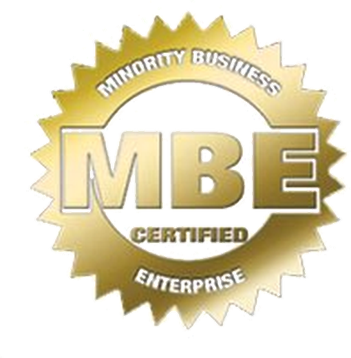 Minority Business Enterprise (MBE) certification badge — certification in progress